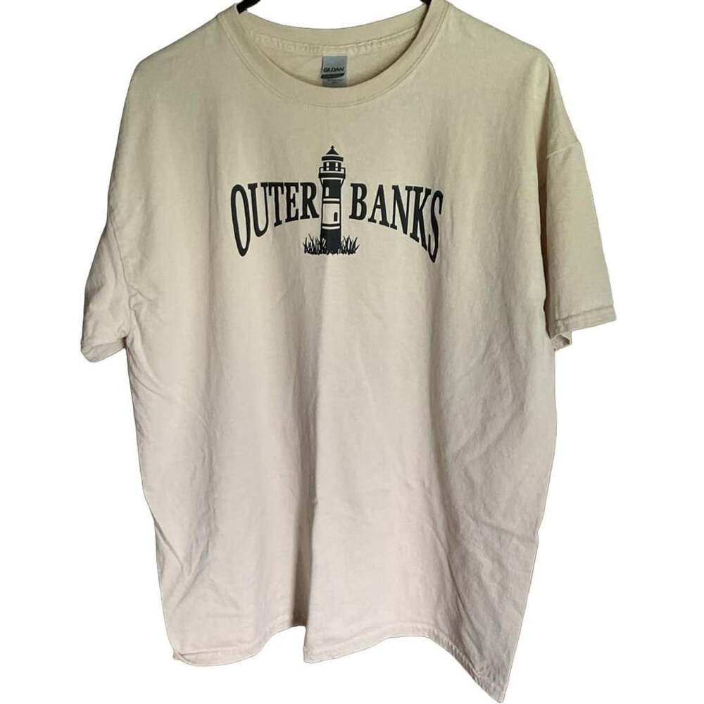 Gildan Tan Outer Banks Lighthouse T-Shirt Size XL